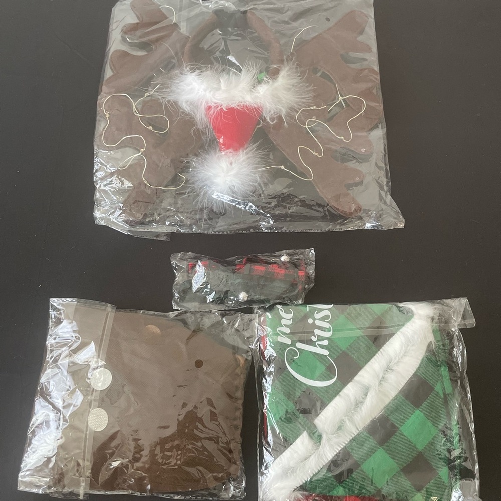 Christmas Costume Lot with Light-up Reindeer Antlers and ESD harness